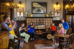Ballynahinch Castle Hotel, Galway, Delegates enjoy Traditional Music Failte Ireland Business Tourism Project Galway